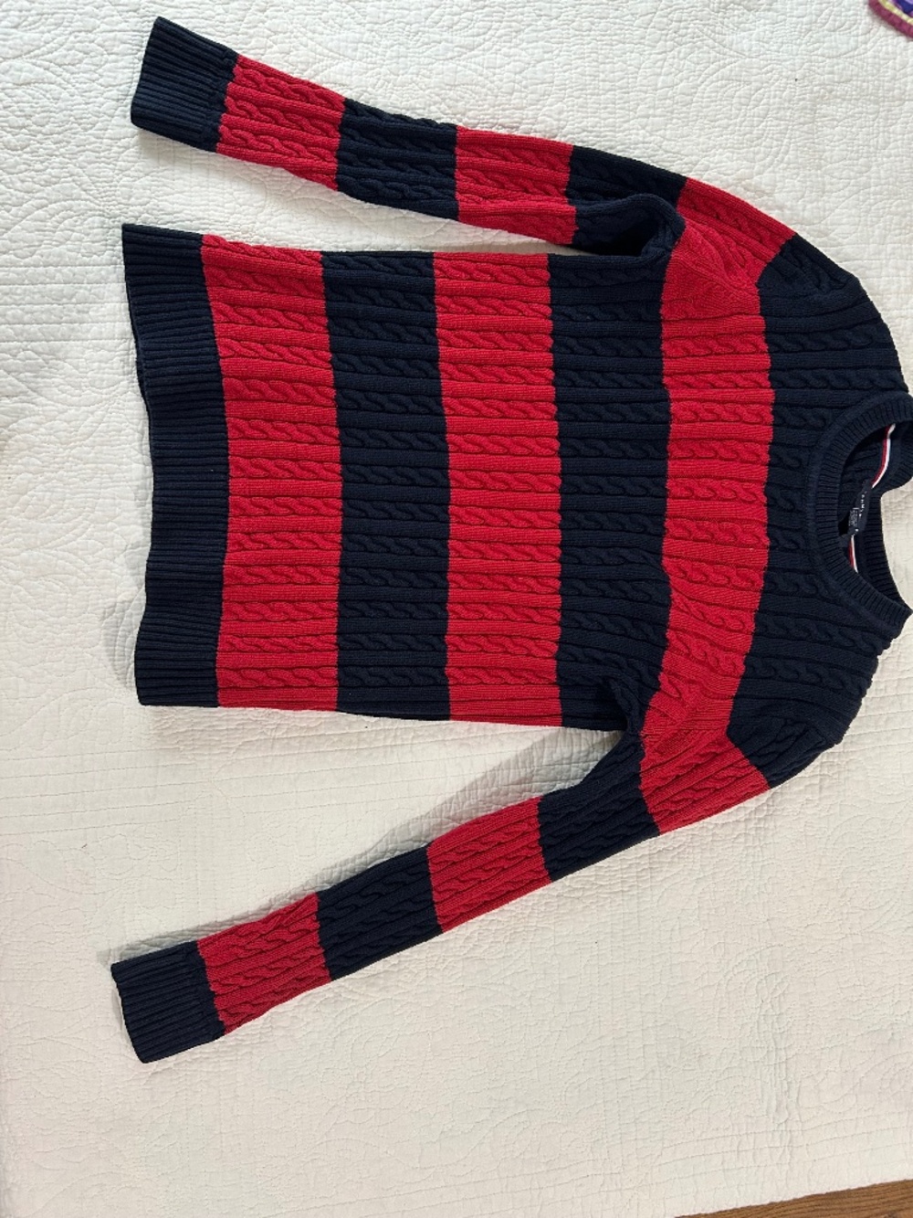Tommy Hilfiger Stripe Sweater L Crew Neck